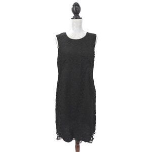 Mimi Maternity Dress Women L Black Lace Sleeveless Keyhole Tie Back Event Dressy